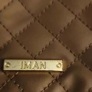 IMAN Quilted Tan Handbag